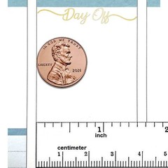 Day Off  Script Planner Stickers / 30 Gold Foiled Text Headers (1.5”) PINK