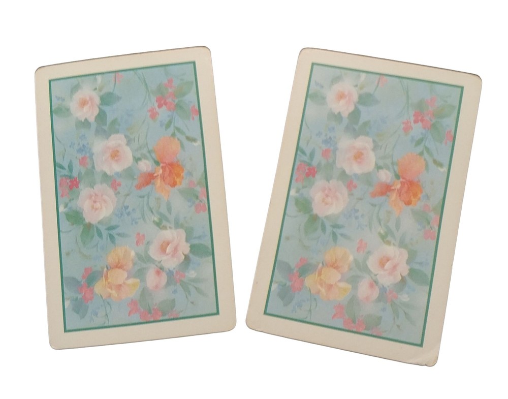 Pastel Blue Pink Roses Flowers Cards White Border Junk Journal Scrapbook Crafts