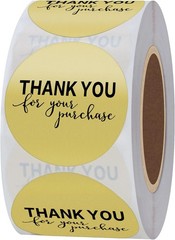 Gold Foil Thank You for Your Purchase Stickers 1.5″ round 500 Labels per Roll (G