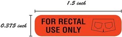 Rectal Use Only Labels 500pk Fluorescent Red 0.375 x 1.5 Permanent Adhesive