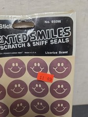 1 Sheet Of Vintage Stickers Eureka Scratch N Sniff Smiles Licorice