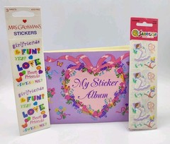 1989 SandyLion My Sticker Album Floral Heart Filled W Stickers Mrs Grossmans Vtg