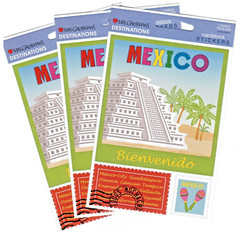 Mrs. Grossman’s MEXICO Destinations CARDSTOCK Travel Scrapbook Stickers 3 Sheets