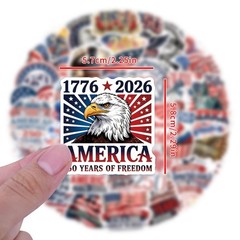 55PCS Patriotic America 250th Waterproof Vinyl Stickers for Laptop Bottle Car