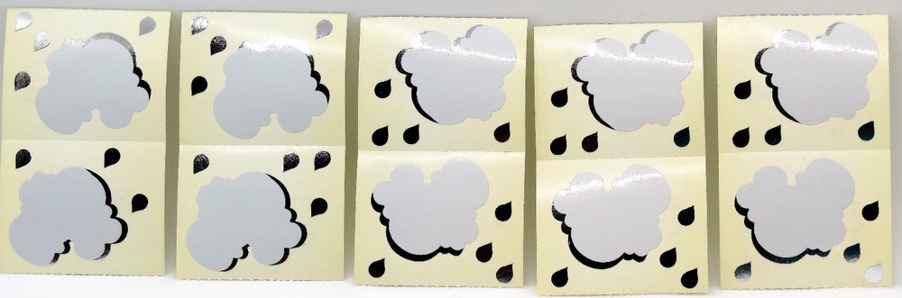 Mrs Grossman’s Silver Lining Clouds Stickers 10 Panel Raindrops Vintage Rare DIY