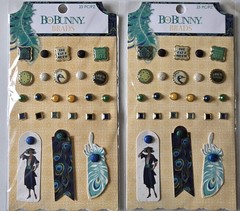 Scrapbooking Collection Huge Lot Vintage Fashion Theme Teal Peacock Paper Brads