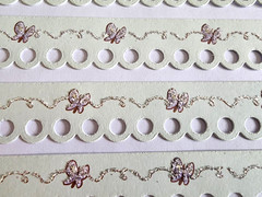 Disney Purple Butterfly Glitter Border Stickers Mint Green Scrapbooking 4pc