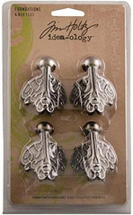 Foundations Metal Box Feet, 4 Feet per Pack, 1-1/2 X 2 Inches, Antique Nickel Fi