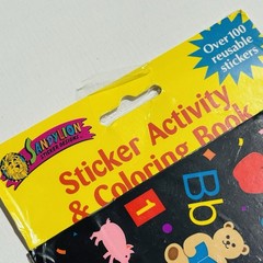 Vtg SandyLion Stick & Learn Sticker Activity and Coloring Book NOS PLEASE READ