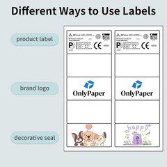 (2″ x 4″) 30 Sheets, Printable White Sticker Labels, Laser/Inkjet Printing – Mat