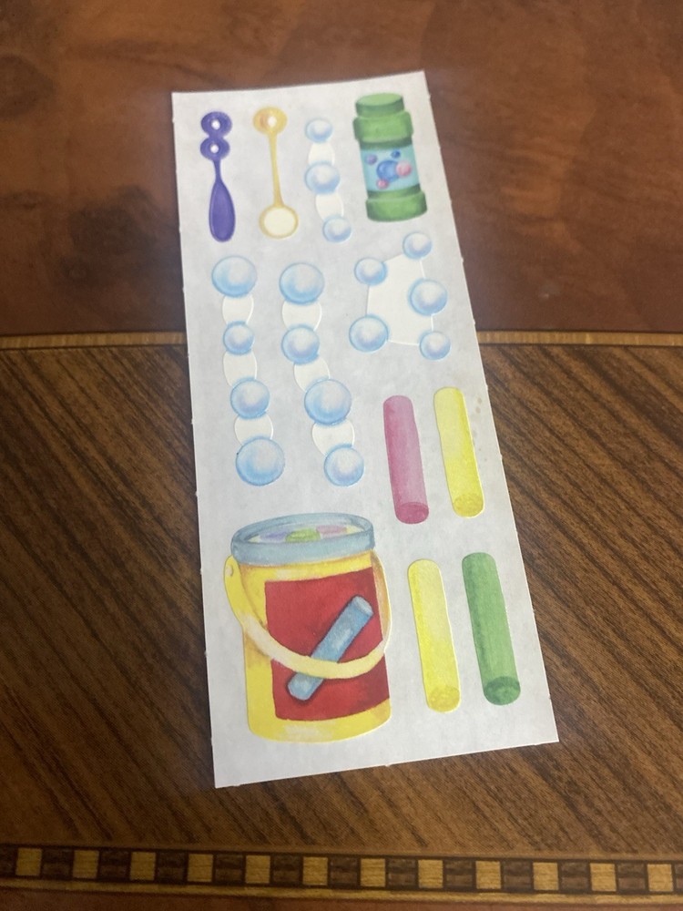Vintage Creative Memories Chalk & Bubbles Sticker Strip 2×5 Inches