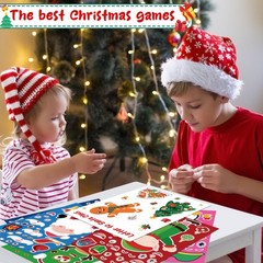 24 Sheets DIY Christmas Stickers Stocking Stuffers Games Activity Party Favors