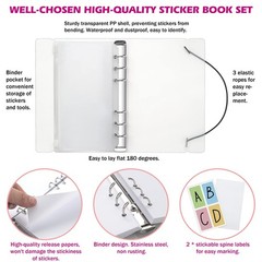SUNEZLGO Reusable Sticker Album with Pockets, 100 Sheets, Blank Sticker Book …
