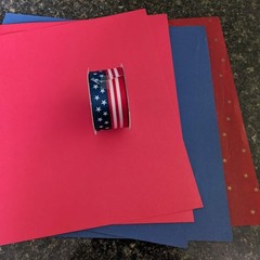 Summer 4th of July Scrapbooking Lot of 14 pieces Paper Stickers Ribbon new/used