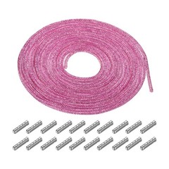4mm Dia 5m Length Pink Rhinestone Rope Crystal Rope with Aglets