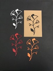 Poppy Flowers die cut embellishments 6 pcs 3-3/4″ x 2″ Scrapbook Cards Crafts
