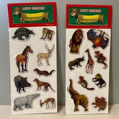 Vintage Puffy Animal Stickers Horse Lion Giraffe Zebra Monkey & More