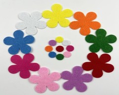 100 Adhesive Felt Flowers – 1.5″ Fabric Stickers in Assorted Colors for DIY Craf