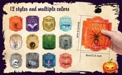 Halloween Wine Label Witch Bottle Stickers Apothecary Potion Decal – You Choose