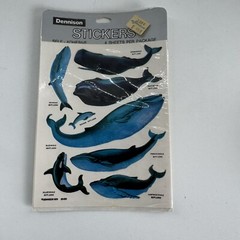 Vintage 1979 Whale Dennison Sticker Package Made in MA 4 Sheets NOS