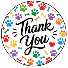 THANK YOU PAW PRINT DOG CAT ENVELOPE SEALS LABELS STICKERS PARTY FAVOR