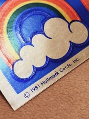 Vintage 80s FOIL 1981 Rainbow Clouds Stars Heart Stickers Hallmark Partial