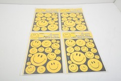 Vtg Smiley Happy Face Stickers NOS Unique Industries USA 4 Packages 90s