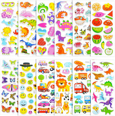 24 Sheets 500 Stickers for Kids, Toddlers 2-4 Years Old, Dinosaur & Traffic Them