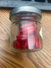 VINTAGE my mind’s eye MME TRES JOLIE FRENCH KISSES BUTTONS IN JAR Embellishments