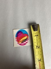 Lisa Frank Vintage 80s Circle Sticker Rainbow Hearts 1.5”