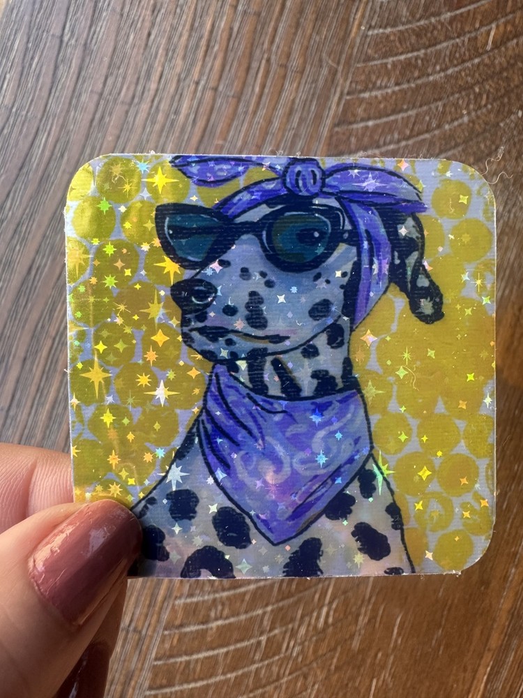 HOLOGRAPHIC STICKER* “Paws & Chic” 2.5×2.5