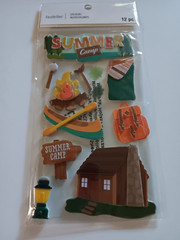 Recollections Stickers Summer Camp Cabin Canoe Sleeping Bag Camp Fire Backpack