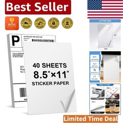 40 Sheets Sticker Paper 8.5×11, Compatible with Laser & Inkjet Printers