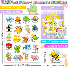 900PCS Punny Teacher Stickers for Students, Funny Teacher Reward Sticker for Kid