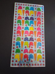 Vintage Stickers ICE CREAM CONE Prism Sticker Sheet VTG 90s RARE