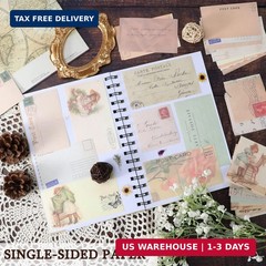 GNILLKO 445 PCS Vintage Scrapbook Paper Journaling Scrapbooking Supplies Kit Aes