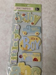 K&COMPANY CHIPBOARD ADHESIVE BRENDA WALTON BW SMALL WONDERS BOY TAGS & WORDA 7PC