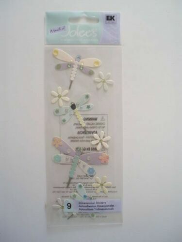 Crafts Jolee’s Stickers Dragonfly Dragonflies Gems Flowers Pink Purple Yellow
