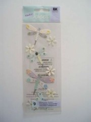Crafts Jolee’s Stickers Dragonfly Dragonflies Gems Flowers Pink Purple Yellow