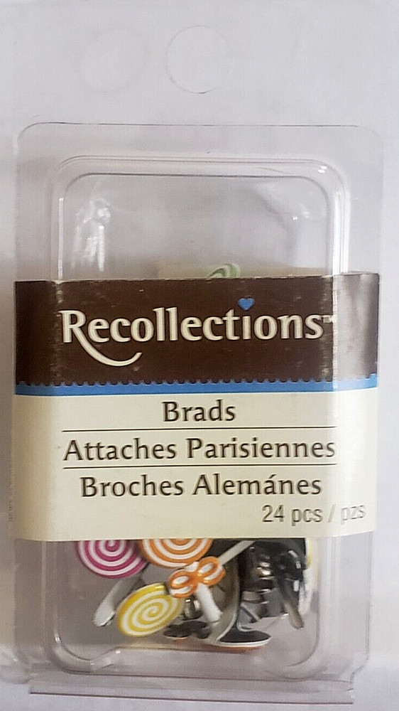 RECOLLECTIONS Decorative Brad Embellishments – LOLLIPOPS – 24 pcs