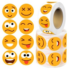 1500 Pcs Smiley Face Motivational Stickers for Teachers, Bright Yellow 3 Pack