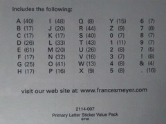 Frances Meyer Lignin Acid Free Letters Numbers Punctuation 6 Sheets 781 Stickers