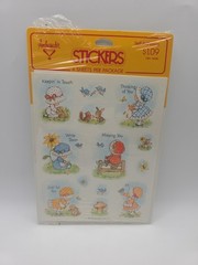 Vintage 1982 Ambassador Hallmark Sticker Sheet Fashioned Girls In Bonnets