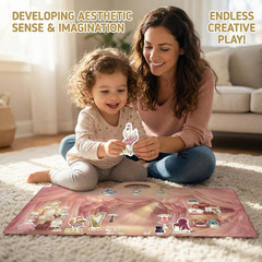 4 Sets of Reusable Sticker Books for Toddlers 2-4 Years, Ballet Unicorn & Doll T