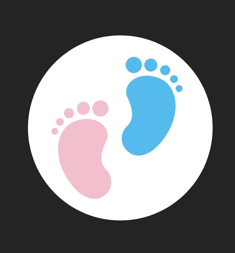 Pink Footprints Baby Shower ENVELOPE SEALS LABELS STICKERS 1.2″ ROUND Girl Boy