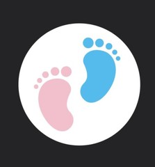 Pink Footprints Baby Shower ENVELOPE SEALS LABELS STICKERS 1.2″ ROUND Girl Boy