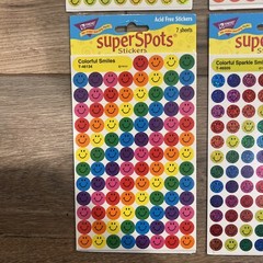 Vintage Super Spots Stickers NEW Trend Happy Sparkle Colorful Smiles RARE 1998