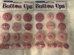 Sticko pink button Ups- adhesive threaded buttons-30 -2 different shades of pink