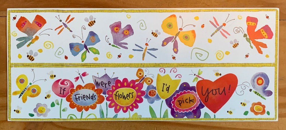 One LARGE Sheet KATHY DAVIS Friendship Banner Flowers Border Scrapbook Stickers