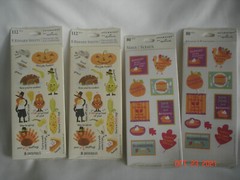 LOT 4 SEALED PKGS. HALLMARK STICKERONI STICKERS 8 Sheets per Pkg. THANKSGIVING+